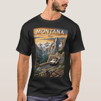 Camiseta Viagem de Carro por Montana Parque Nacional Glacie