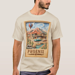 Camiseta Viagem de carro por Phoenix Arizona Texto Texturiz