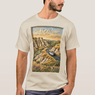 Camiseta Viagem de Carro Vintage pelas Colinas de Loess em