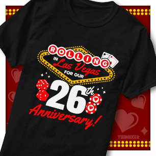 Camiseta Viagem de Casais de Aniversário de 26 Anos em Las 