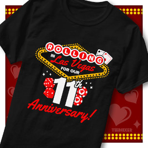Camiseta Viagem de Casais do 11º Aniversário de Rolling In