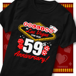 Camiseta Viagem de Casal de Aniversário de 59 anos Girando