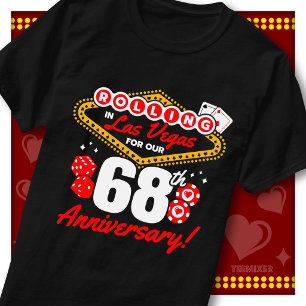 Camiseta Viagem de Casal de Aniversário de 68 Anos Girando