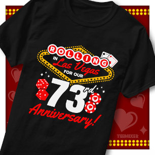 Camiseta Viagem de Casal de Aniversário de 73 Anos Girando