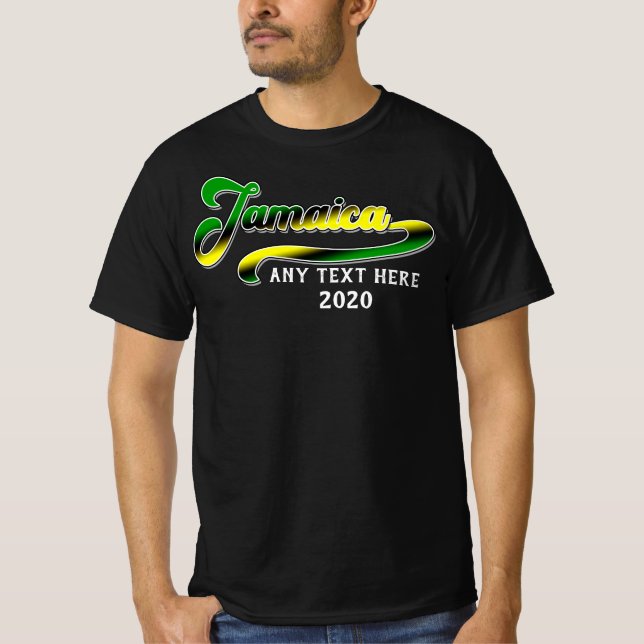 Camiseta Viagem de Cruzeiro de Texto Amarelo Verde da Jamai (Frente)