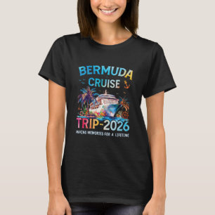 Camiseta Viagem de Cruzeiro para Bermudas 2026 Férias de Cr