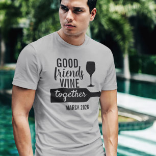 Camiseta Viagem de degustação de vinho juntos de bons amigo