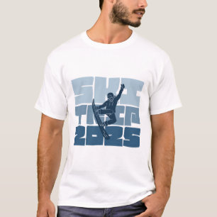 Camiseta Viagem de Esqui 2025 Homens Mulheres Esqui Diverti