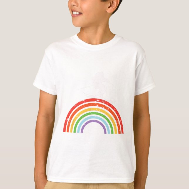 Camiseta Viagem de Esqui Esqui Arco-íris  (Frente)