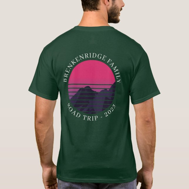 Camiseta Viagem de Estrada Personalizada da Família Retroat (Verso)