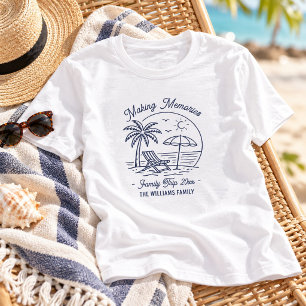 Camiseta Viagem de Família de Férias com Correspondência Pe