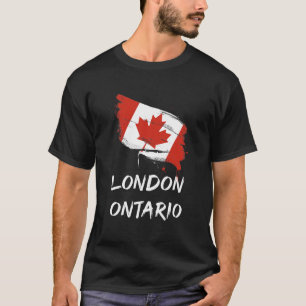Camiseta Viagem de Férias Bandeira Salpicada Londres Ontári