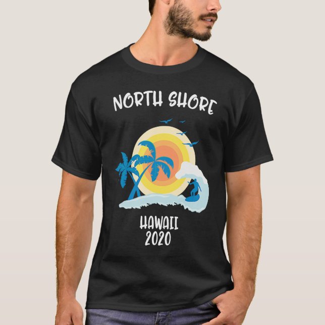 Camiseta Viagem de férias de surf na praia da família da co (Frente)