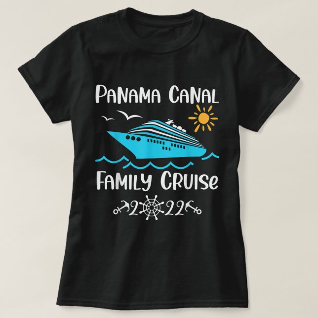 Camiseta Viagem de férias do Panamá Canal Family Cruise 202 (Frente do Design)