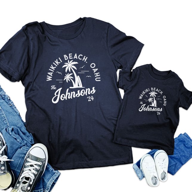 Camiseta Viagem de Férias Familiares Personalizadas de Summ (Custom Family Vacation Summer Beach Group Trip T-Shirt)