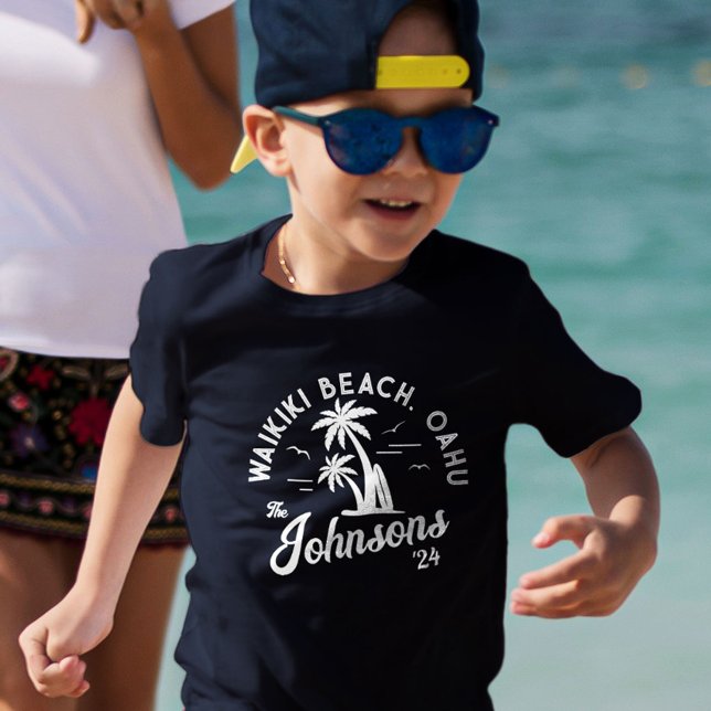 Camiseta Viagem de Férias Familiares Personalizadas de Summ (Custom Family Vacation Summer Beach Group Trip T-Shirt)