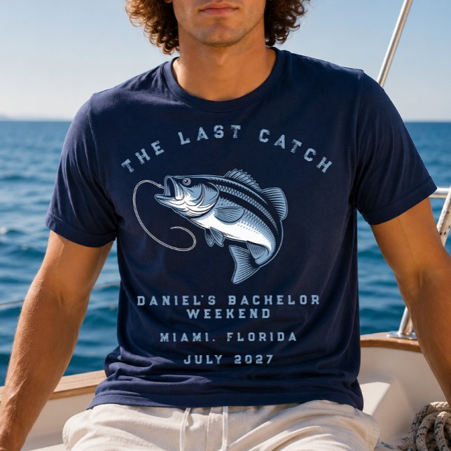 Camiseta Viagem de Fim de Semana com Tema de Pesca Despedid (Criador carregado)