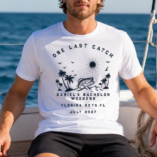 Camiseta Viagem de Fim de Semana com Tema de Pesca Despedid (Criador carregado)