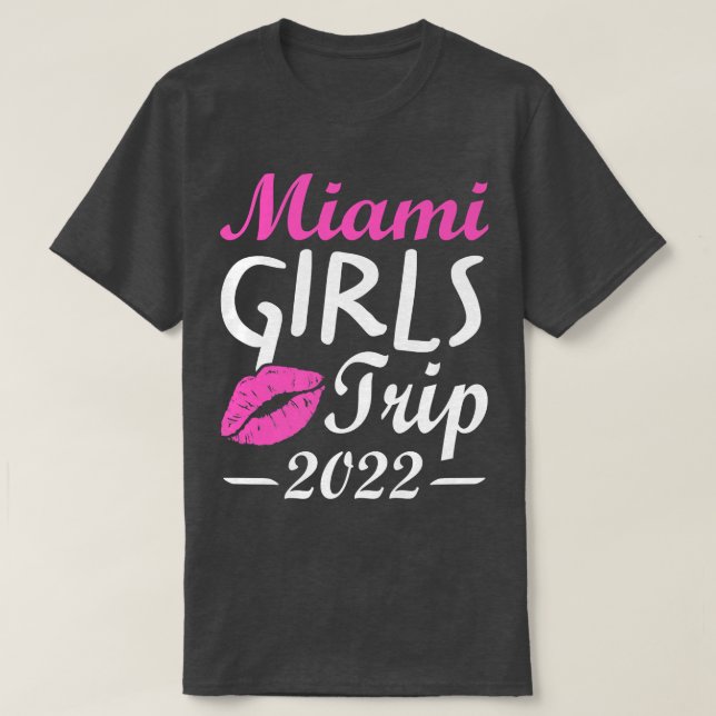 Camiseta Viagem de Garotas a Miami 2022 Festa de Despedida  (Frente do Design)