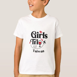 Camiseta Viagem de Garotas de Vinho Fofo Taiwan Viagem Féri