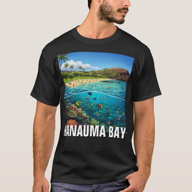 Camiseta Viagem de Hanauma Bay Oahu Hawaii (Frente)