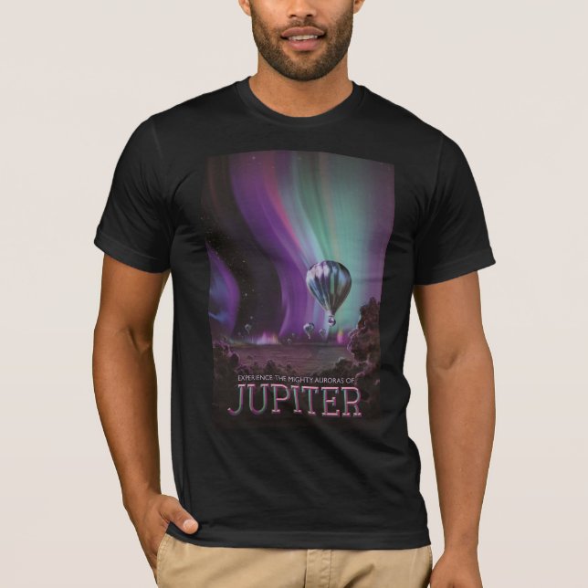 Camiseta Viagem de Júpiter por Auroras Pesadas do Balão de  (Frente)