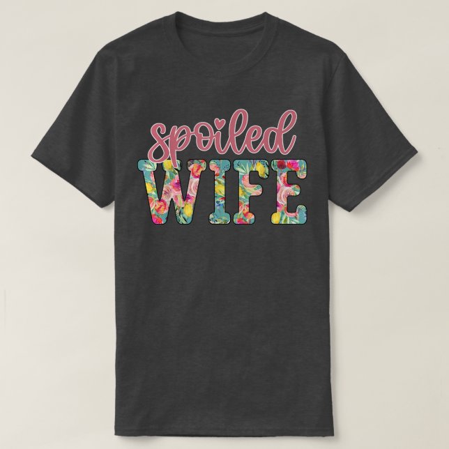 Camiseta Viagem de lua de mel da esposa mimada feminino eng (Frente do Design)