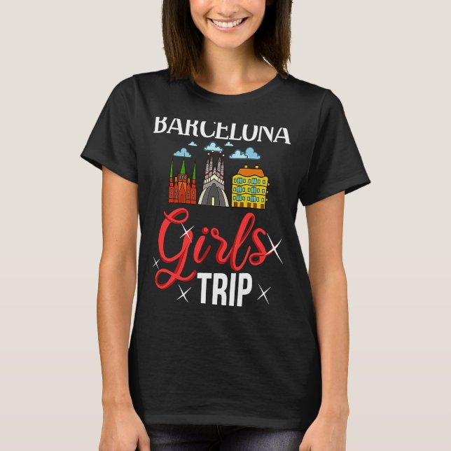 Camiseta Viagem de Mapa do Skyline da Cidade Espanha de Bar (Frente)