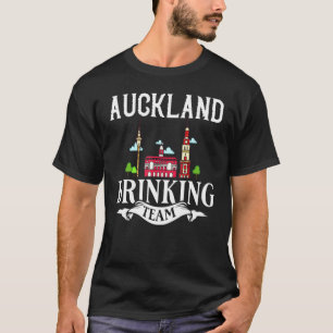Camiseta Viagem de Mapa Skyline da Cidade Nova Zelândia