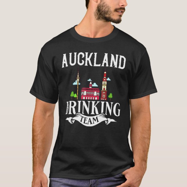 Camiseta Viagem de Mapa Skyline da Cidade Nova Zelândia (Frente)