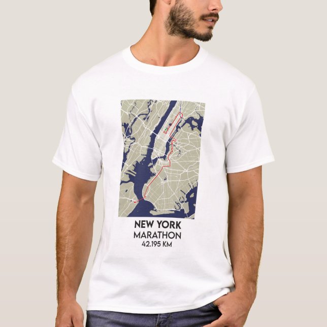Camiseta VIAGEM de maratona de Nova Iorque dos EUA (Frente)