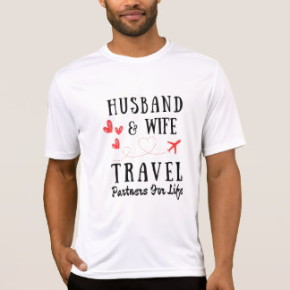 Camiseta Viagem de Marido e Esposa, Para Férias e Aniversár