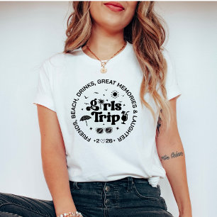 Camiseta Viagem de Meninas 2026 – Férias de Praia com Amiga