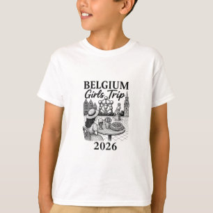 Camiseta Viagem de Meninas à Bélgica 2026 Viagem de Férias
