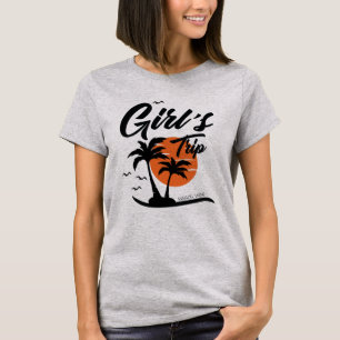 Camiseta Viagem de Meninas à Praia Palmeira Sol