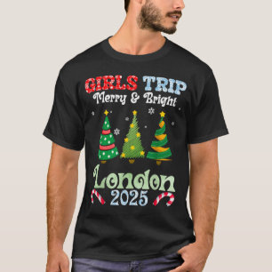 Camiseta Viagem de Meninas Alegre Natal Brilhante em Londre