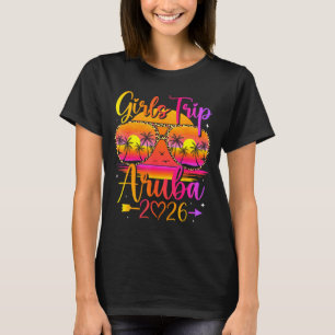 Camiseta Viagem de meninas aruba 2026 tropical combinando v
