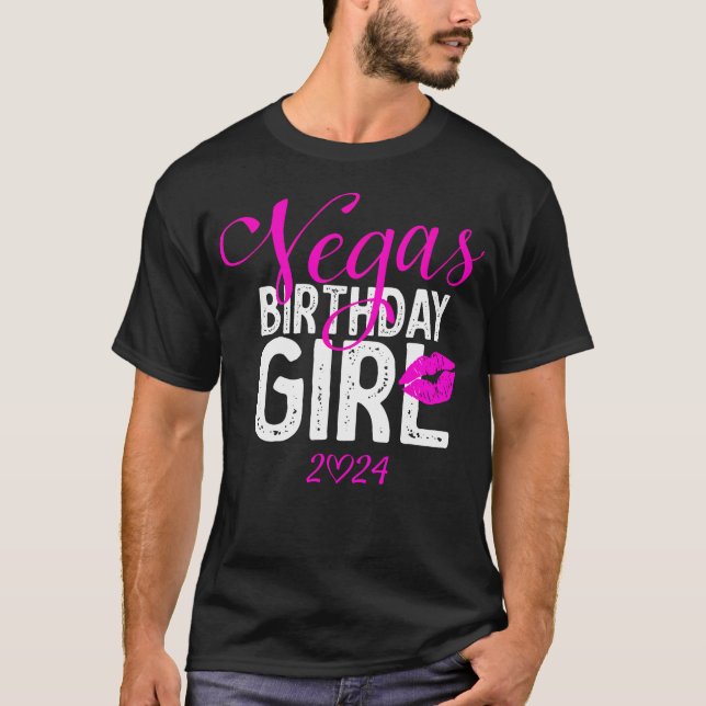 Camiseta Viagem de Meninas de Las Vegas 2024 Shirts Girls V (Frente)