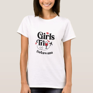 Camiseta Viagem de meninas do vinho fofo Botsuana Viagem Fé