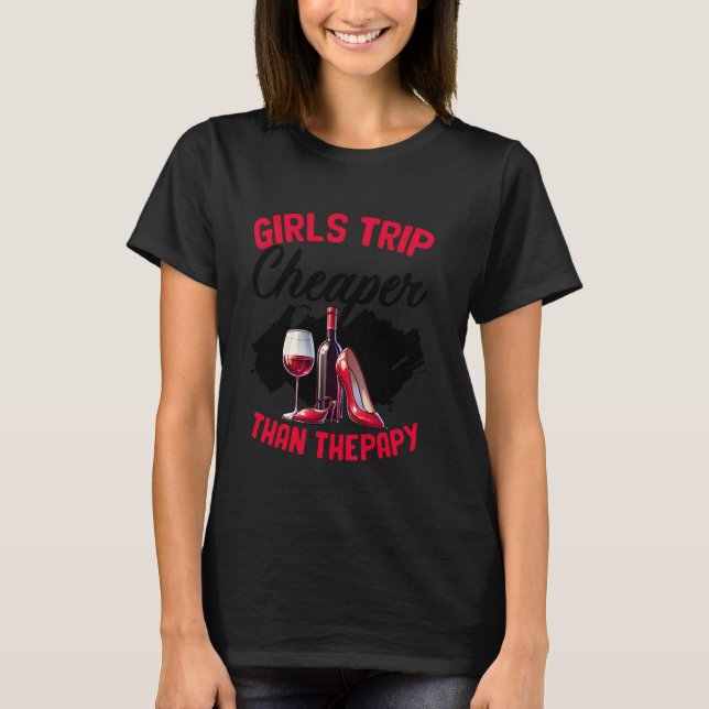 Camiseta Viagem de Meninas Engraçadas Despedida de Solteira (Frente)