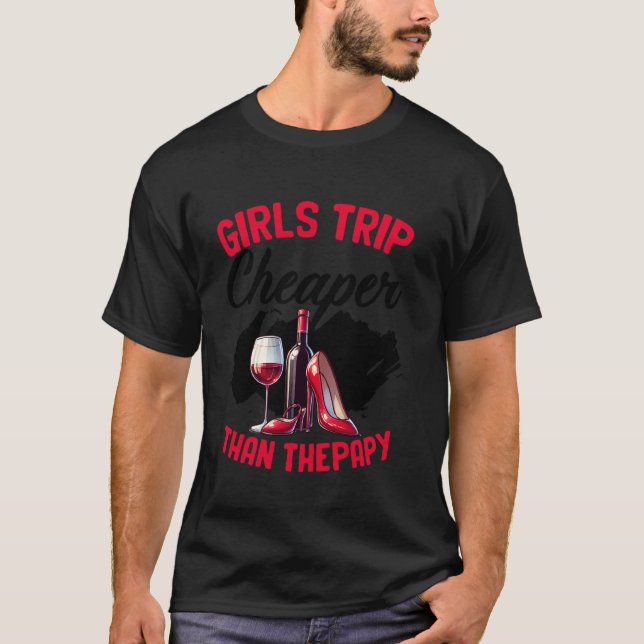 Camiseta Viagem de Meninas Engraçadas Despedida de Solteira (Frente)