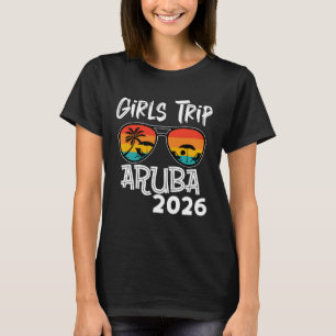 Camiseta Viagem de Meninas Férias na Praia de Aruba 2026 Óc