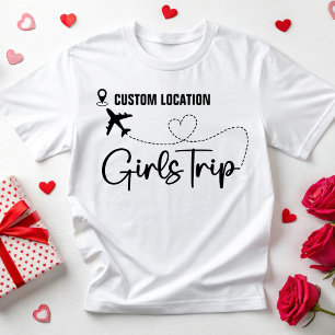 Camiseta Viagem de Meninas Local Personalizado Mulheres Via