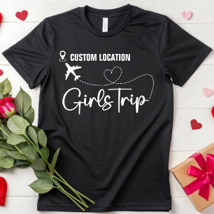 Camiseta Viagem de Meninas Local Personalizado Mulheres Via