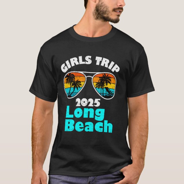 Camiseta Viagem de Meninas Long Beach 2025 Fim de Semana Fe (Frente)