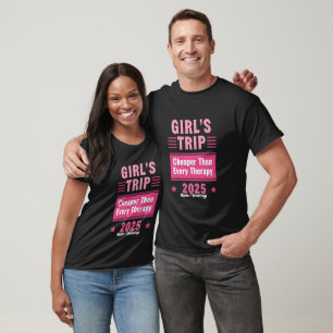 Camiseta Viagem de Meninas Mais Barata Que uma Terapia Viag