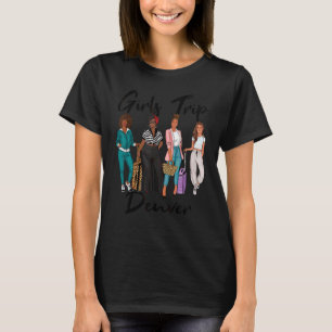 Camiseta Viagem De Meninas Para Férias Afro-Negras De Melan