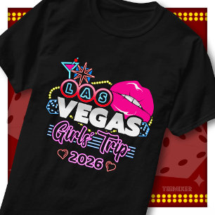 Camiseta Viagem de Meninas para Las Vegas 2026 Sinal de Láb