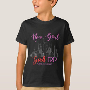 Camiseta Viagem de Meninas para Nova York 2023 Férias em No