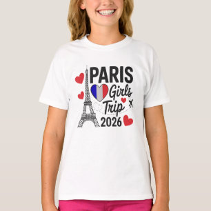 Camiseta Viagem de Meninas Sassy Paris 2026 Férias Encontro